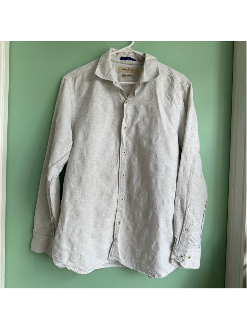 Tommy Bahama Island Modern Fit Shirt Men's Size L/G White